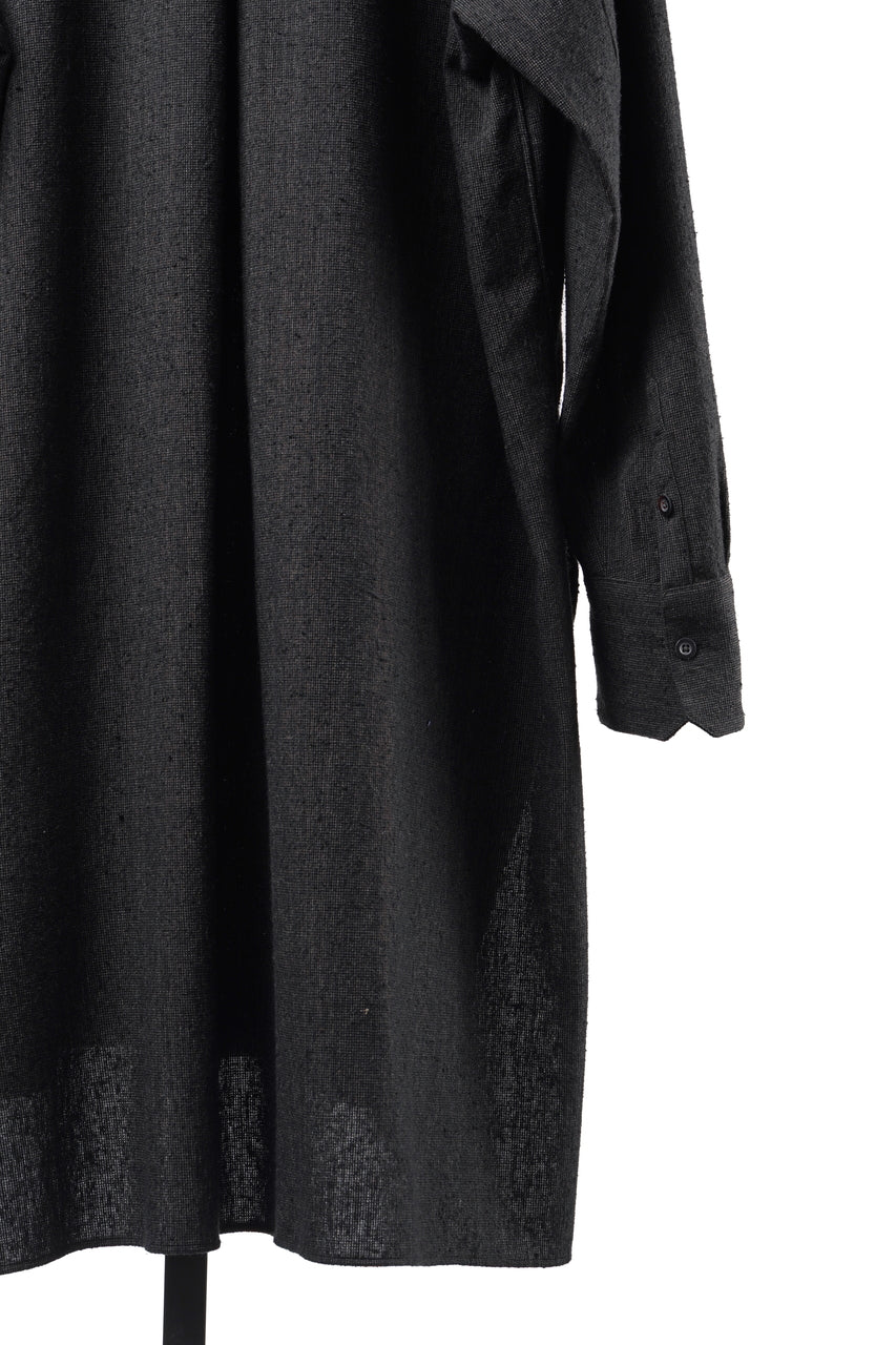 画像をギャラリービューアに読み込む, KLASICA "SH-042" STAND COLLAR LONG TAIL SHIRTS / AMBIENCE ANTIQUE DRAPER (CACAO NIB)