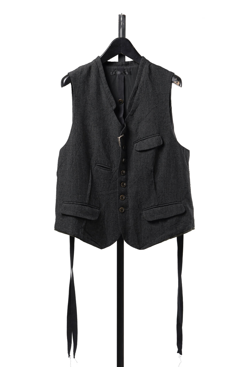 画像をギャラリービューアに読み込む, KLASICA "JEUNET-SW" SQUARE SHAPED LOOSE VEST / AMBIENCE ANTIQUE DRAPER (CACAO NIB)