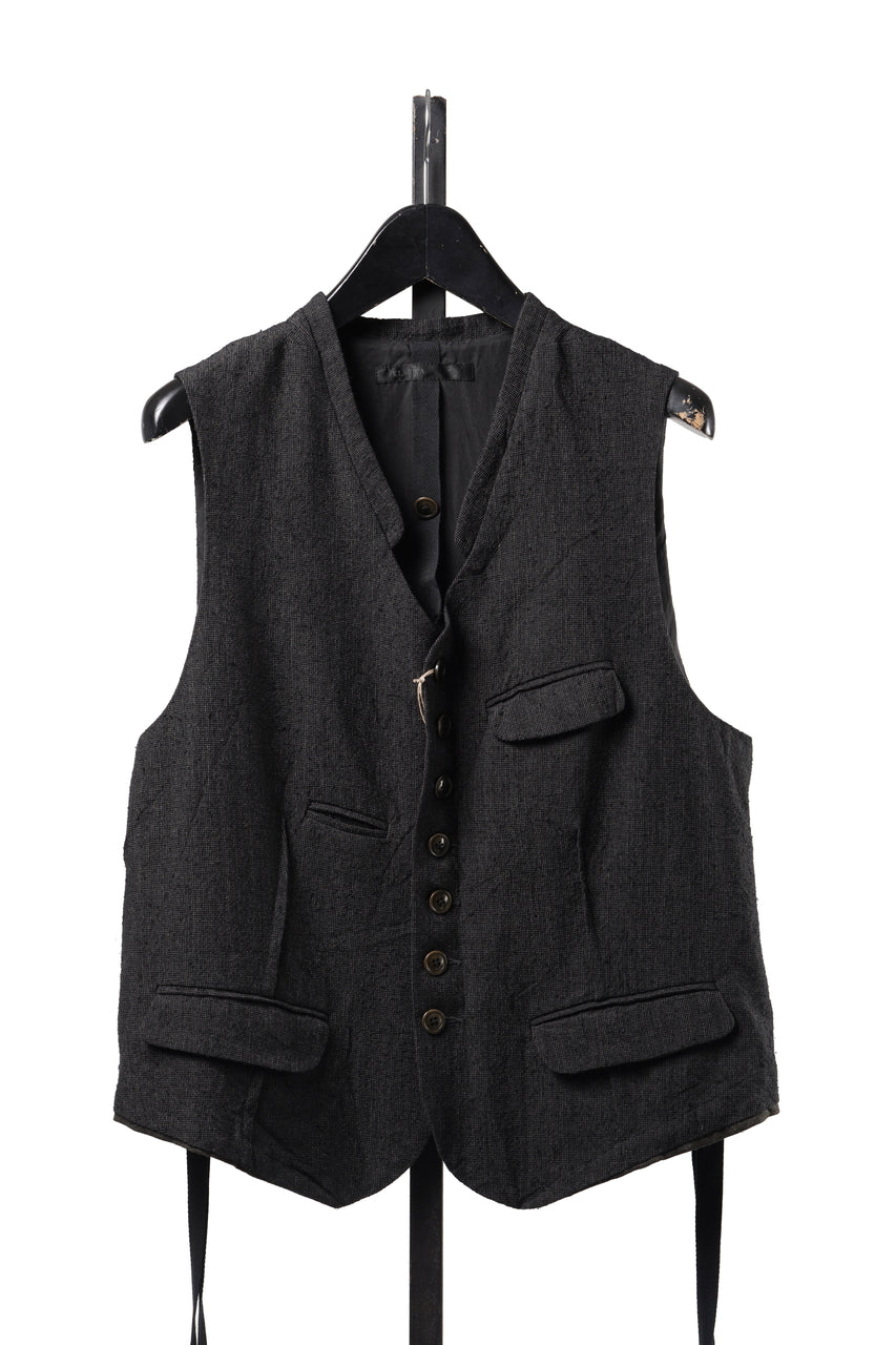 画像をギャラリービューアに読み込む, KLASICA "JEUNET-SW" SQUARE SHAPED LOOSE VEST / AMBIENCE ANTIQUE DRAPER (CACAO NIB)