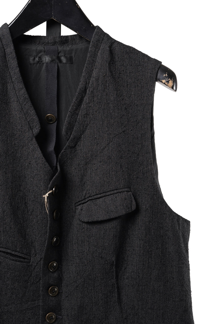 画像をギャラリービューアに読み込む, KLASICA "JEUNET-SW" SQUARE SHAPED LOOSE VEST / AMBIENCE ANTIQUE DRAPER (CACAO NIB)