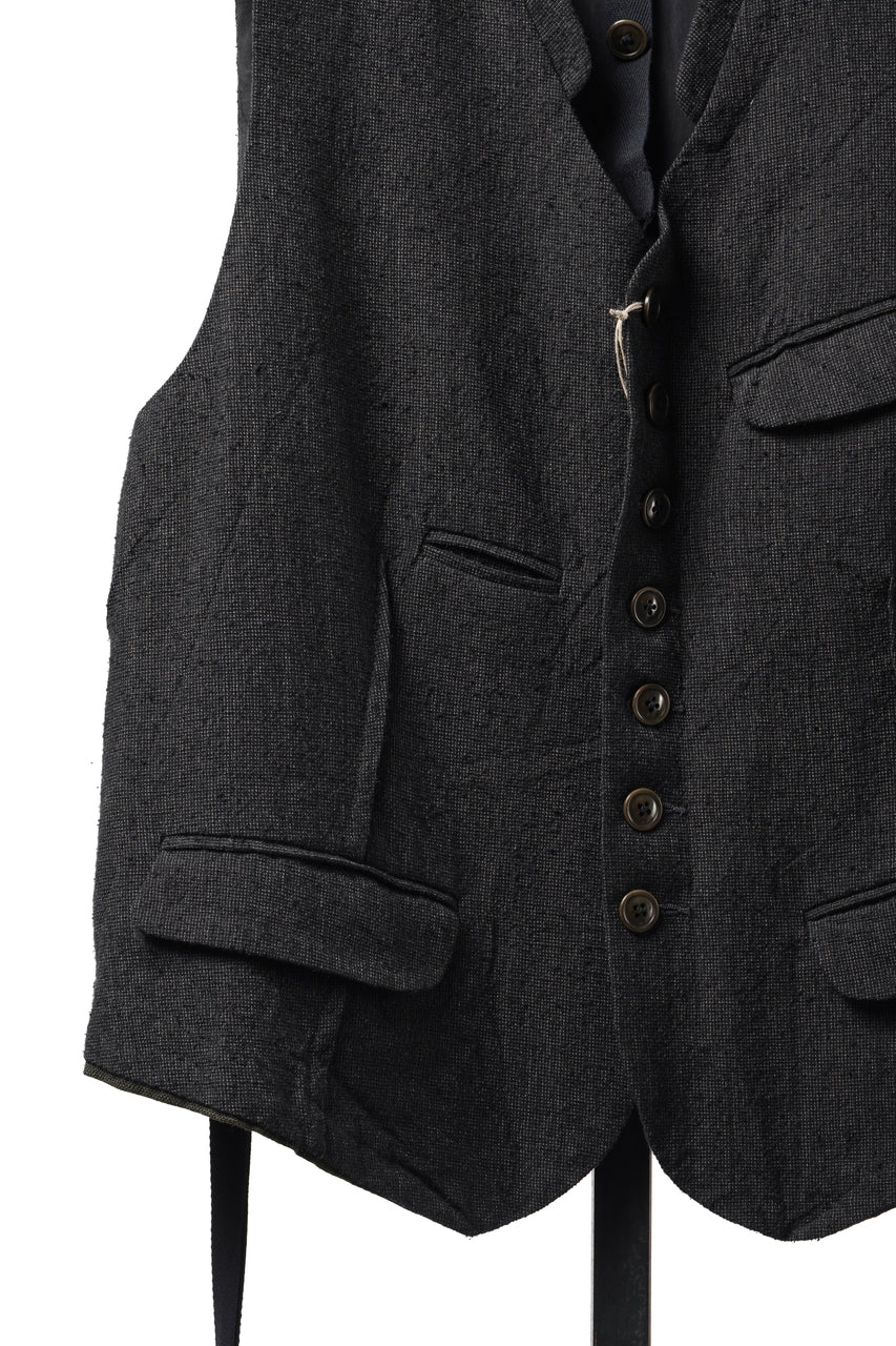 画像をギャラリービューアに読み込む, KLASICA "JEUNET-SW" SQUARE SHAPED LOOSE VEST / AMBIENCE ANTIQUE DRAPER (CACAO NIB)