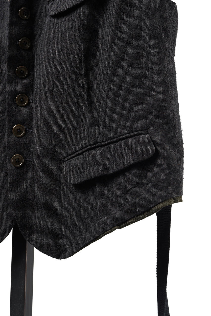 画像をギャラリービューアに読み込む, KLASICA "JEUNET-SW" SQUARE SHAPED LOOSE VEST / AMBIENCE ANTIQUE DRAPER (CACAO NIB)