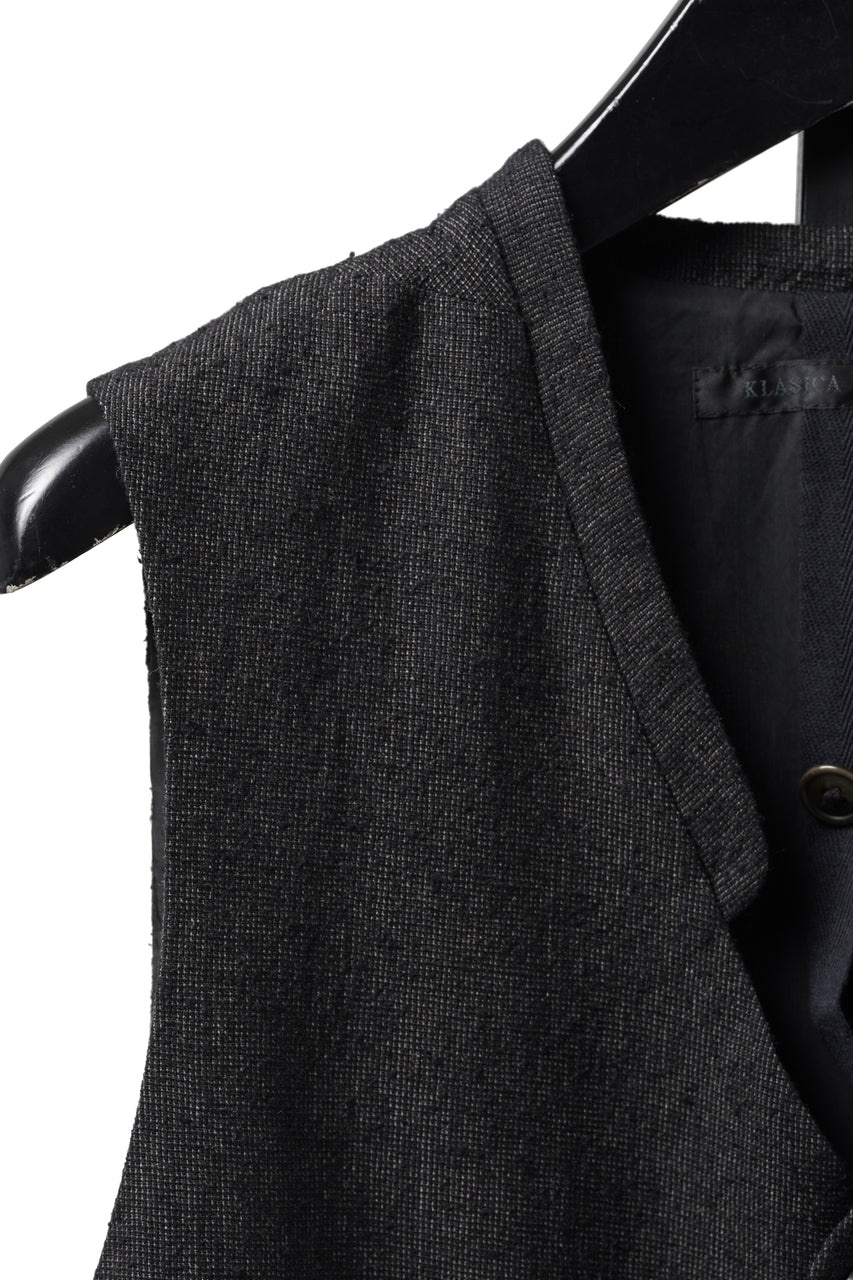 画像をギャラリービューアに読み込む, KLASICA "JEUNET-SW" SQUARE SHAPED LOOSE VEST / AMBIENCE ANTIQUE DRAPER (CACAO NIB)