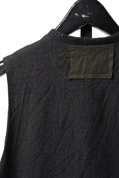 画像をギャラリービューアに読み込む, KLASICA "JEUNET-SW" SQUARE SHAPED LOOSE VEST / AMBIENCE ANTIQUE DRAPER (CACAO NIB)