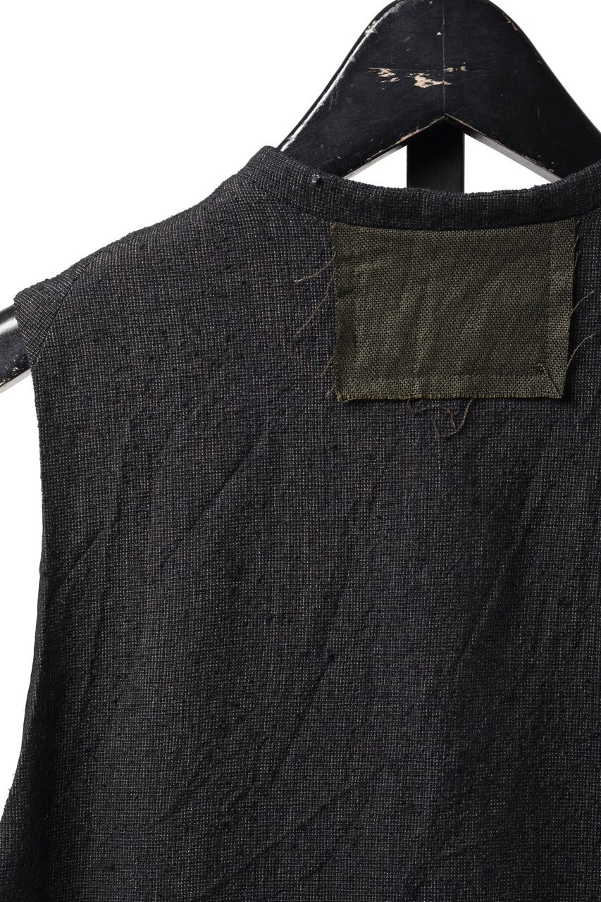 画像をギャラリービューアに読み込む, KLASICA "JEUNET-SW" SQUARE SHAPED LOOSE VEST / AMBIENCE ANTIQUE DRAPER (CACAO NIB)