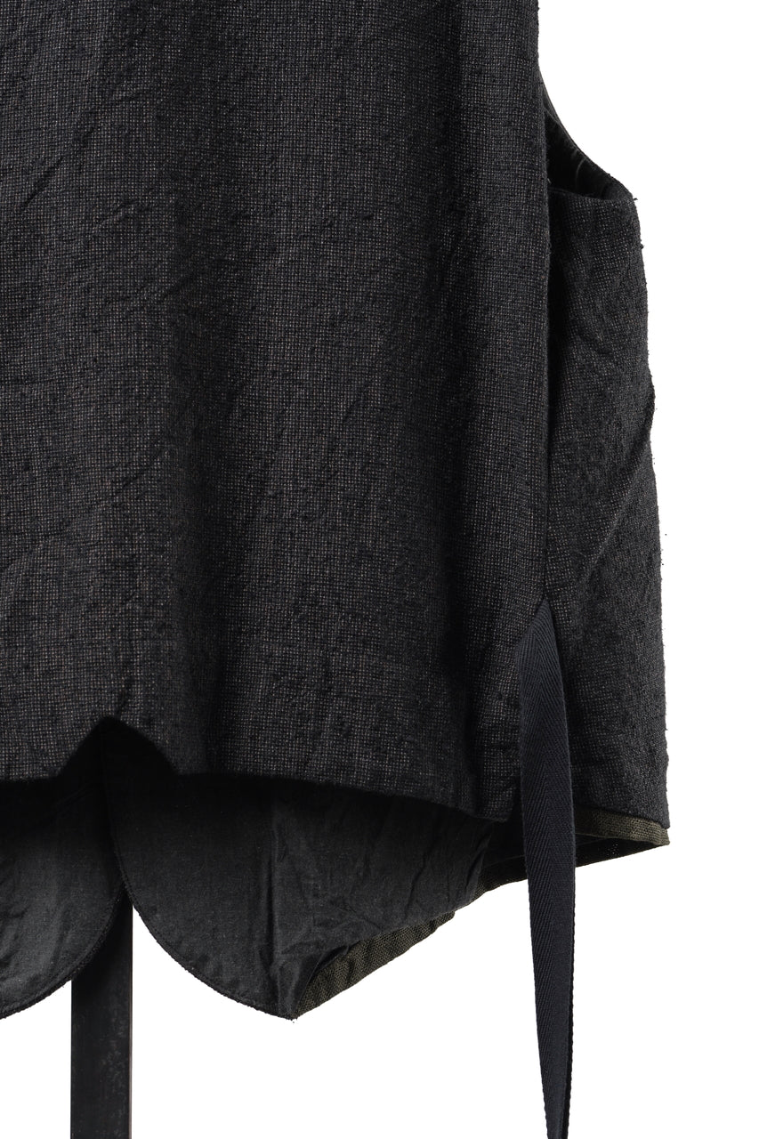 画像をギャラリービューアに読み込む, KLASICA "JEUNET-SW" SQUARE SHAPED LOOSE VEST / AMBIENCE ANTIQUE DRAPER (CACAO NIB)