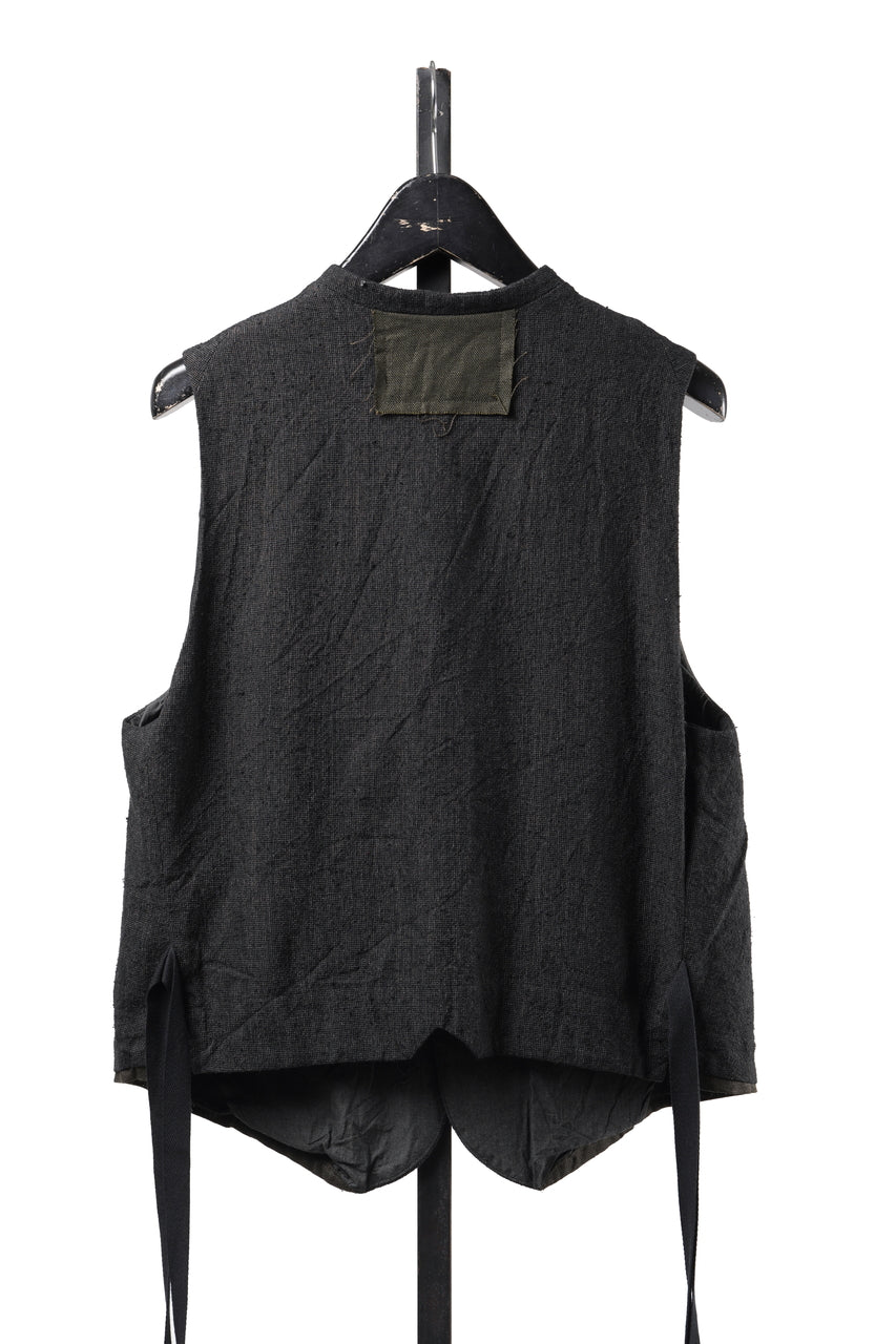 画像をギャラリービューアに読み込む, KLASICA "JEUNET-SW" SQUARE SHAPED LOOSE VEST / AMBIENCE ANTIQUE DRAPER (CACAO NIB)
