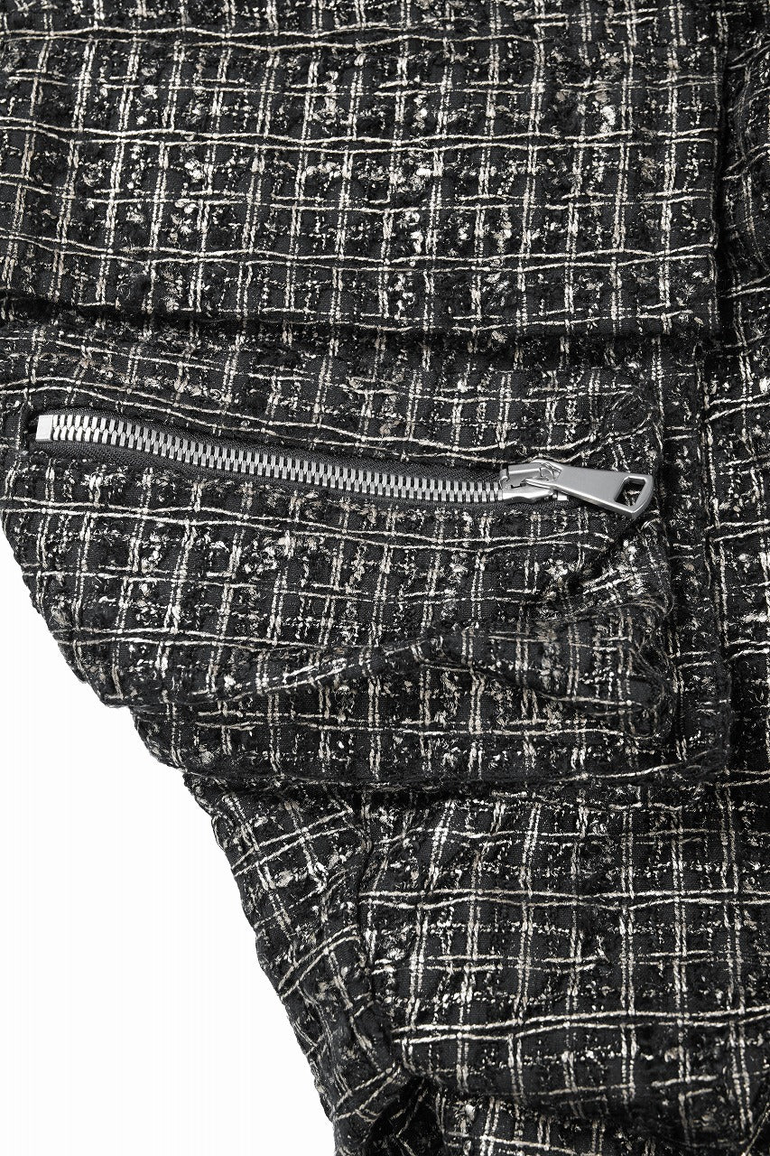 画像をギャラリービューアに読み込む, A.F ARTEFACT TUCK CARGO PANTS / LUXURY TWEED (BLACK x GOLD)