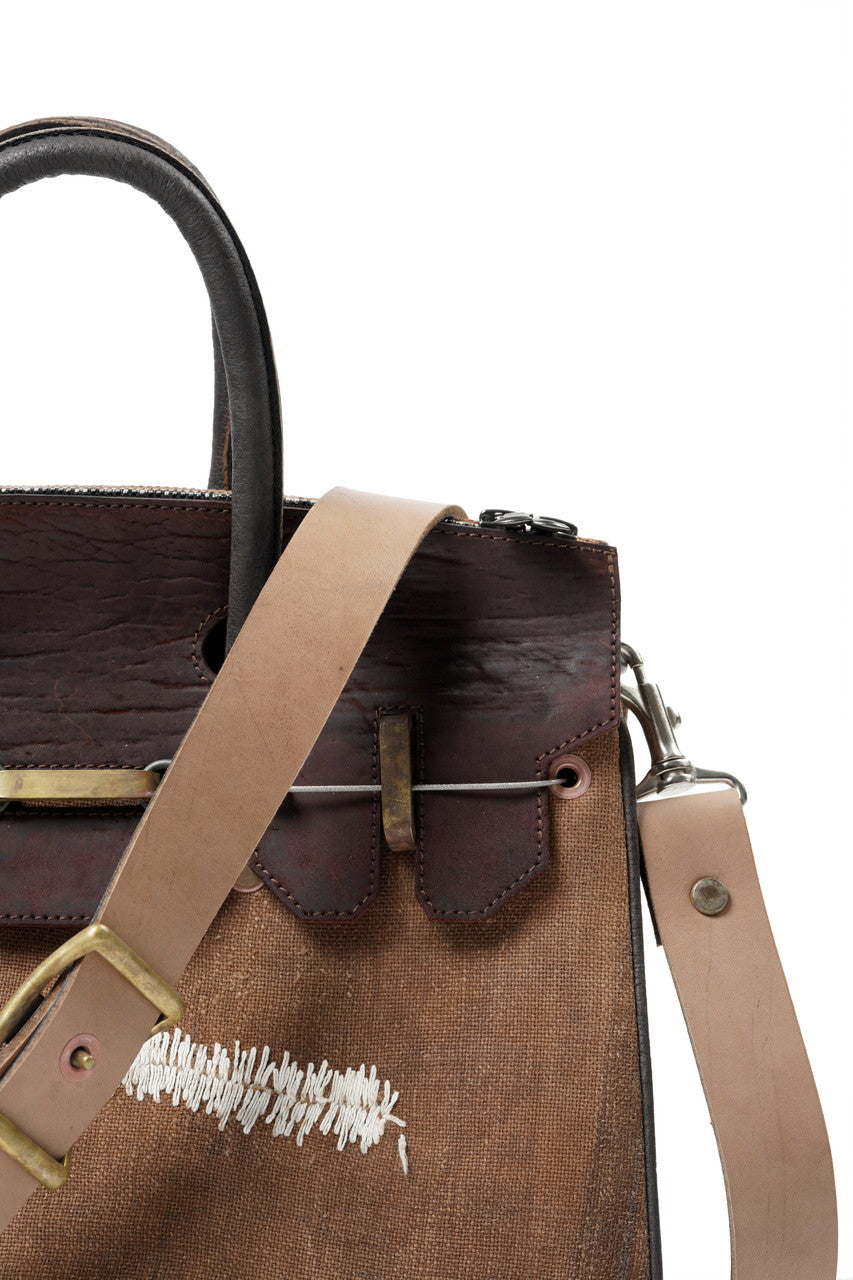 Load image into Gallery viewer, ierib exclusive 2Way Bark Bag 30 / Vintage SAKABUKURO + Waxed Horse Butt (BROWN / EBONY #B)