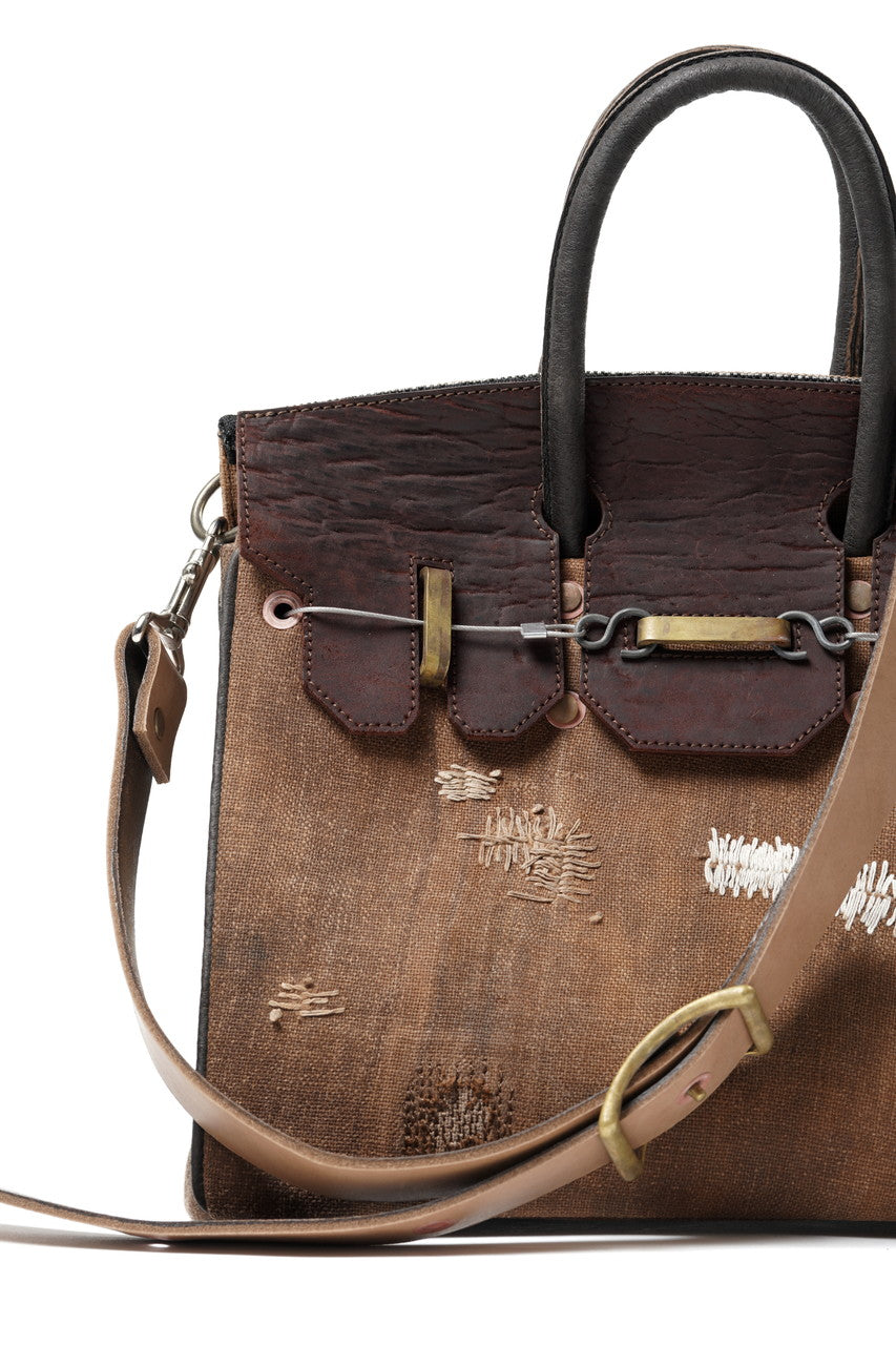 Load image into Gallery viewer, ierib exclusive 2Way Bark Bag 30 / Vintage SAKABUKURO + Waxed Horse Butt (BROWN / EBONY #B)