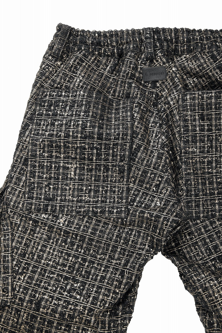 A.F ARTEFACT TUCK CARGO PANTS / LUXURY TWEED (BLACK x GOLD)