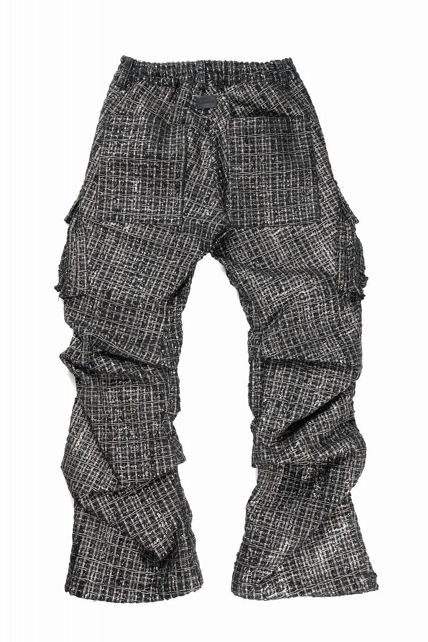 画像をギャラリービューアに読み込む, A.F ARTEFACT TUCK CARGO PANTS / LUXURY TWEED (BLACK x GOLD)