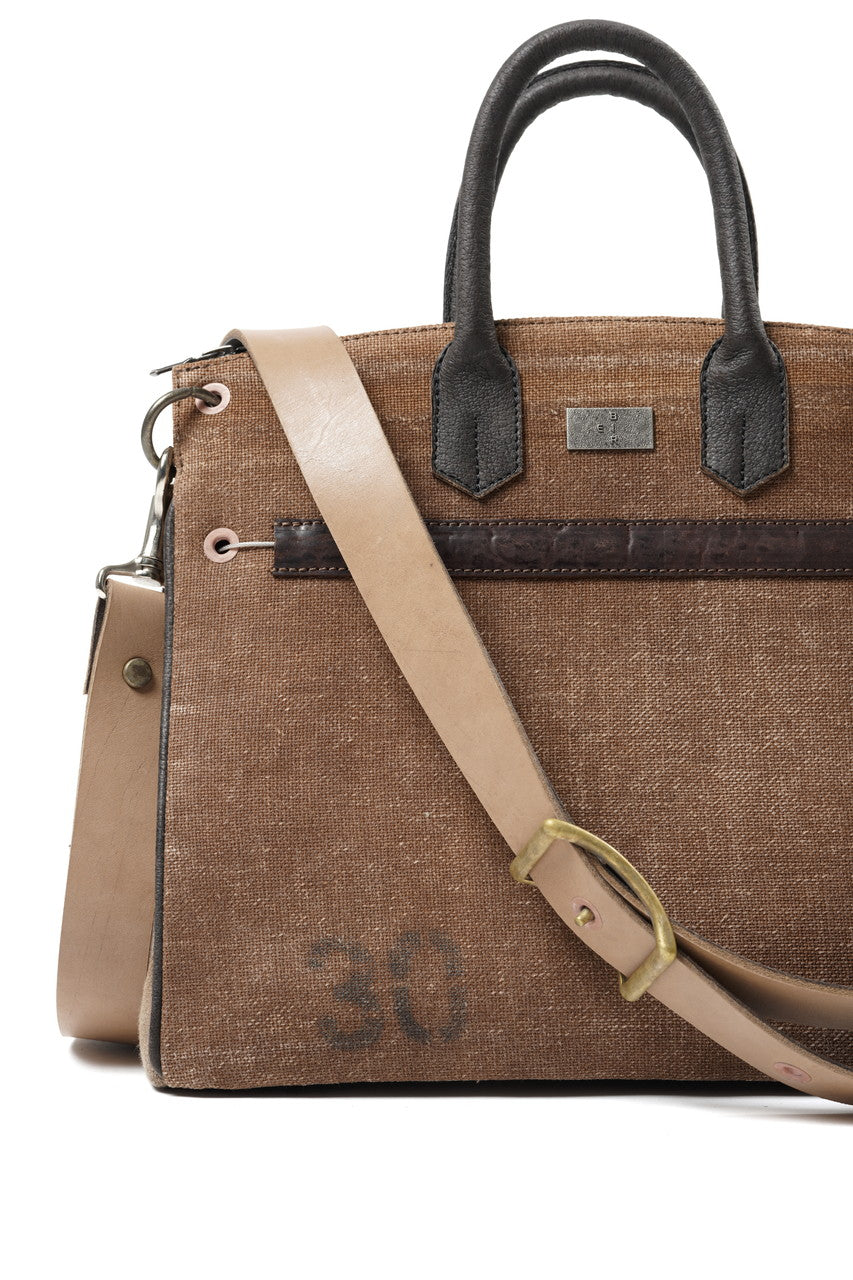 Load image into Gallery viewer, ierib exclusive 2Way Bark Bag 30 / Vintage SAKABUKURO + Waxed Horse Butt (BROWN / EBONY #B)
