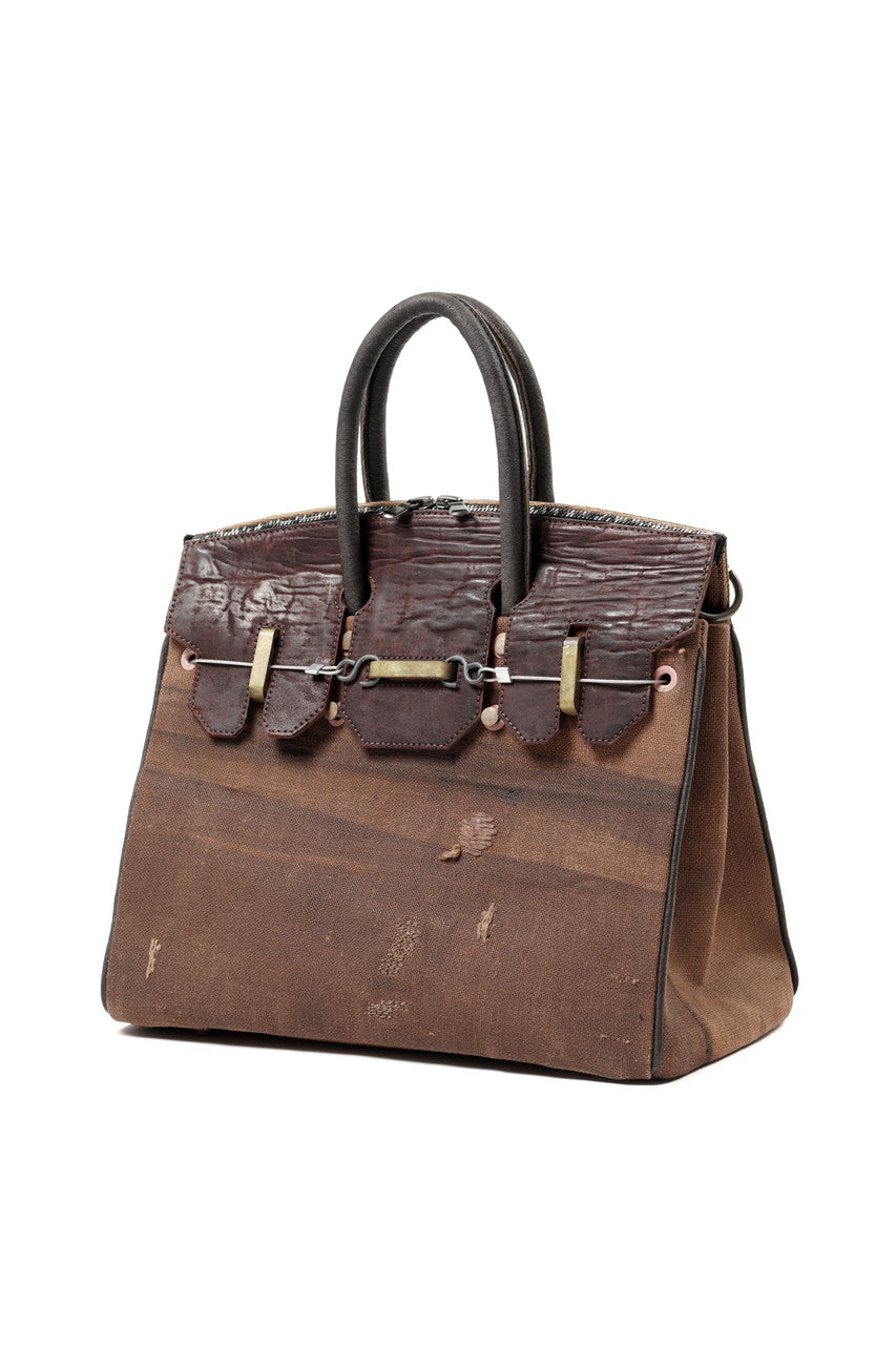 Load image into Gallery viewer, ierib exclusive 2Way Bark Bag 30 / Vintage SAKABUKURO + Waxed Horse Butt (BROWN / EBONY #A)
