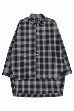 A.F ARTEFACT LONG SHIRT / TARTAN CHECK (BLACK x GREY)