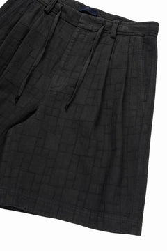 画像をギャラリービューアに読み込む, Juun.J [COMFORT] Square Jacquard Waist String Shorts (Black)