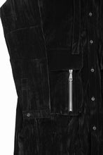 画像をギャラリービューアに読み込む, A.F ARTEFACT HOODED LONG JACKET / WASHER VELOR (BLACK)