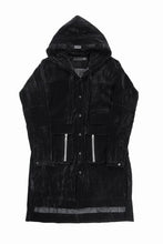 画像をギャラリービューアに読み込む, A.F ARTEFACT HOODED LONG JACKET / WASHER VELOR (BLACK)