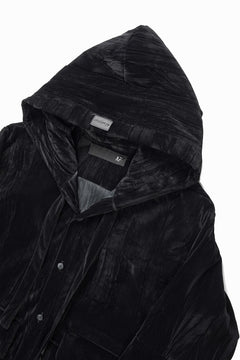 画像をギャラリービューアに読み込む, A.F ARTEFACT HOODED LONG JACKET / WASHER VELOR (BLACK)