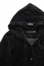 画像をギャラリービューアに読み込む, A.F ARTEFACT HOODED LONG JACKET / WASHER VELOR (BLACK)