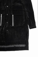 画像をギャラリービューアに読み込む, A.F ARTEFACT HOODED LONG JACKET / WASHER VELOR (BLACK)