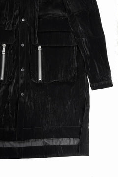 画像をギャラリービューアに読み込む, A.F ARTEFACT HOODED LONG JACKET / WASHER VELOR (BLACK)