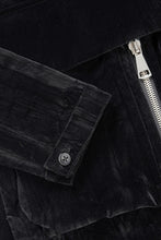 画像をギャラリービューアに読み込む, A.F ARTEFACT HOODED LONG JACKET / WASHER VELOR (BLACK)