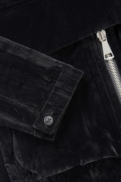 画像をギャラリービューアに読み込む, A.F ARTEFACT HOODED LONG JACKET / WASHER VELOR (BLACK)