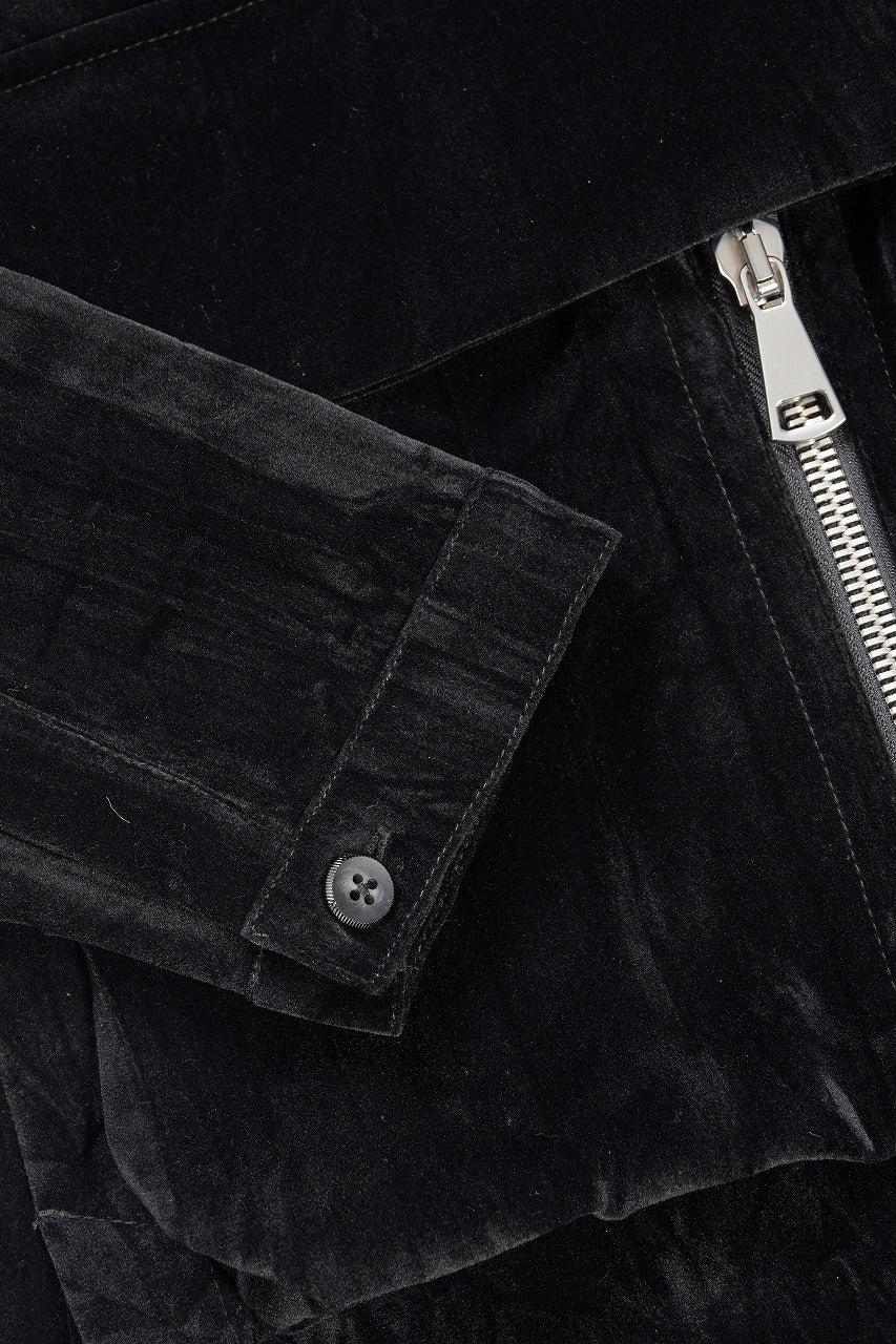 画像をギャラリービューアに読み込む, A.F ARTEFACT HOODED LONG JACKET / WASHER VELOR (BLACK)