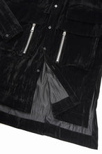 画像をギャラリービューアに読み込む, A.F ARTEFACT HOODED LONG JACKET / WASHER VELOR (BLACK)