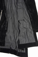画像をギャラリービューアに読み込む, A.F ARTEFACT HOODED LONG JACKET / WASHER VELOR (BLACK)