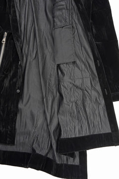 画像をギャラリービューアに読み込む, A.F ARTEFACT HOODED LONG JACKET / WASHER VELOR (BLACK)