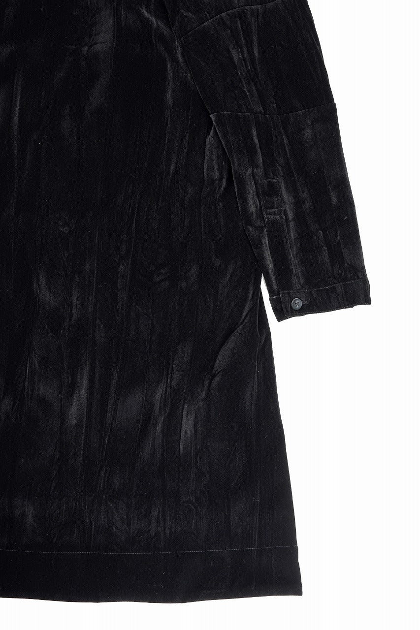 画像をギャラリービューアに読み込む, A.F ARTEFACT HOODED LONG JACKET / WASHER VELOR (BLACK)