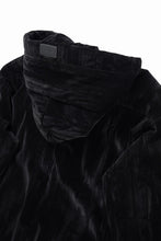 画像をギャラリービューアに読み込む, A.F ARTEFACT HOODED LONG JACKET / WASHER VELOR (BLACK)