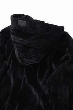 画像をギャラリービューアに読み込む, A.F ARTEFACT HOODED LONG JACKET / WASHER VELOR (BLACK)