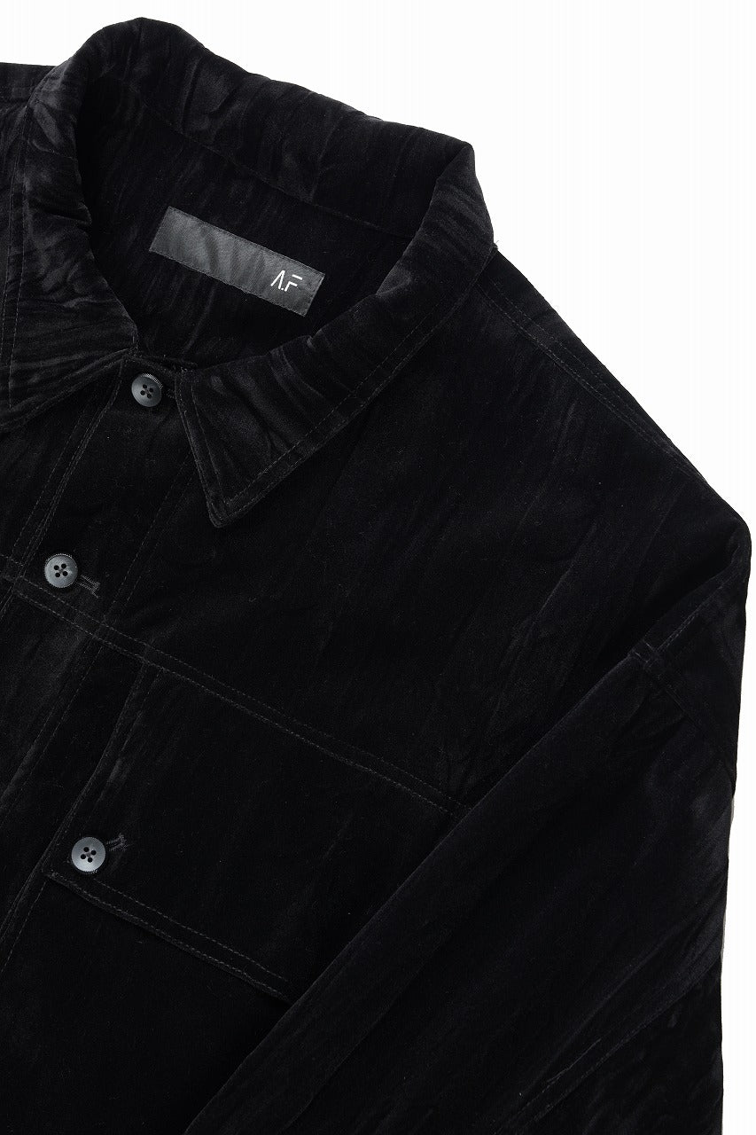 画像をギャラリービューアに読み込む, A.F ARTEFACT BIG POCKET SHORT BLOUSON / WASHER VELOR (BLACK)