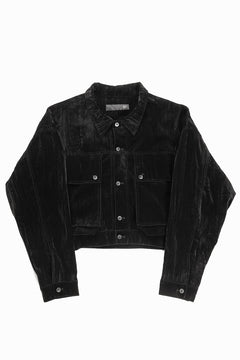 画像をギャラリービューアに読み込む, A.F ARTEFACT BIG POCKET SHORT BLOUSON / WASHER VELOR (BLACK)