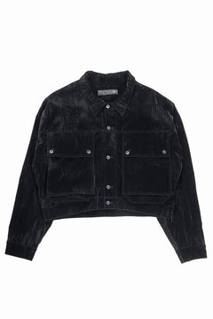 画像をギャラリービューアに読み込む, A.F ARTEFACT BIG POCKET SHORT BLOUSON / WASHER VELOR (BLACK)