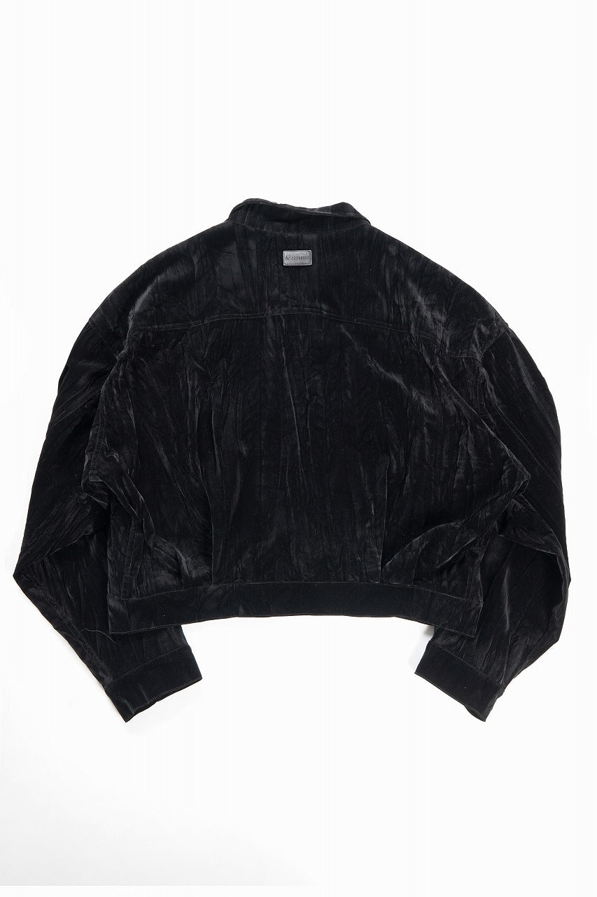 画像をギャラリービューアに読み込む, A.F ARTEFACT BIG POCKET SHORT BLOUSON / WASHER VELOR (BLACK)