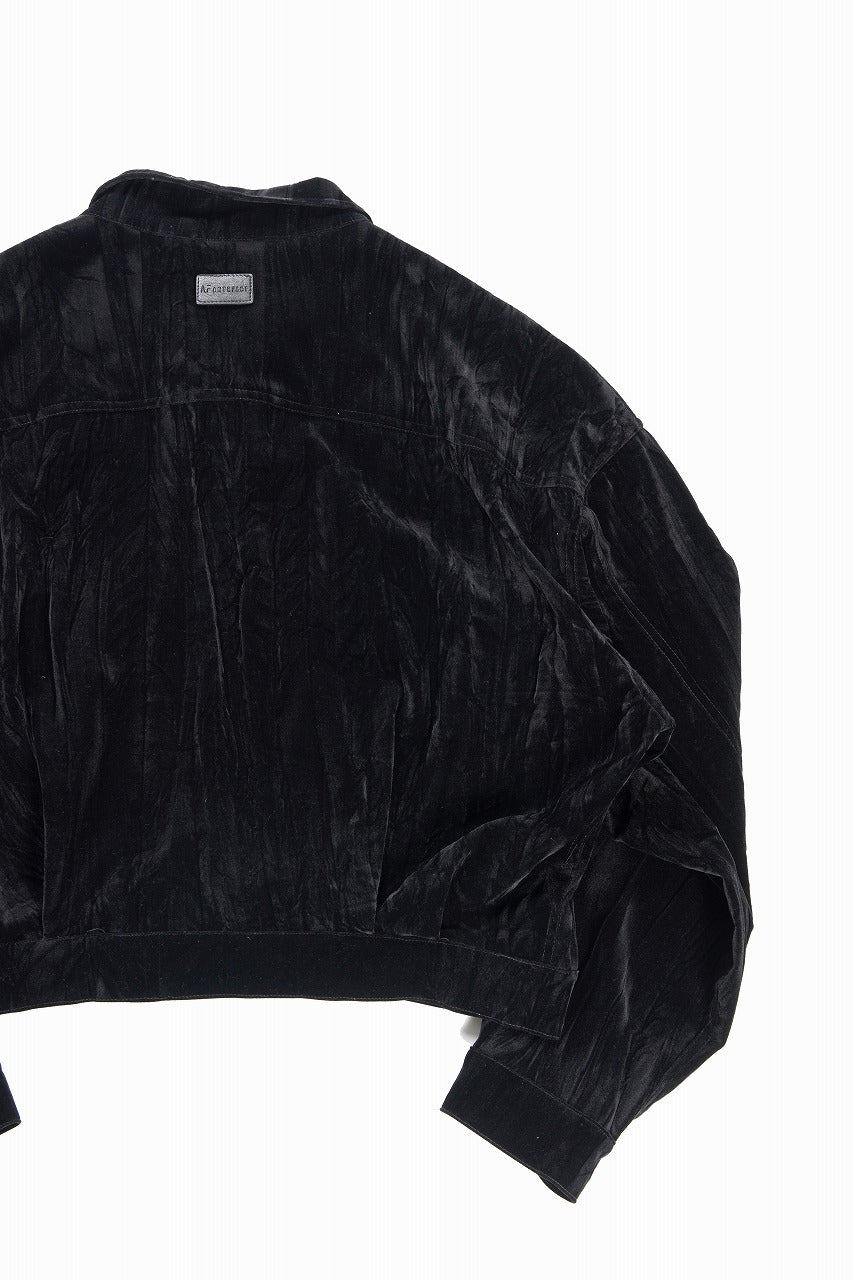 画像をギャラリービューアに読み込む, A.F ARTEFACT BIG POCKET SHORT BLOUSON / WASHER VELOR (BLACK)