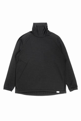 CAPERTICA OFF TURTLE NECK TOP / SUPER 140s WASHABLE WOOL DC-JERSEY (DARKNESS)