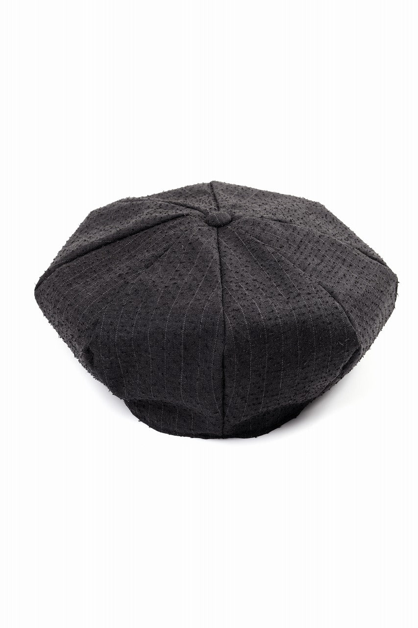 KLASICA OVER SIZED CLASSIC 8 PEICES BERET / FORK NEEDLE PUNCH SUPER 100's PENCIL STRIPE (IRON BROWN STRIPES)