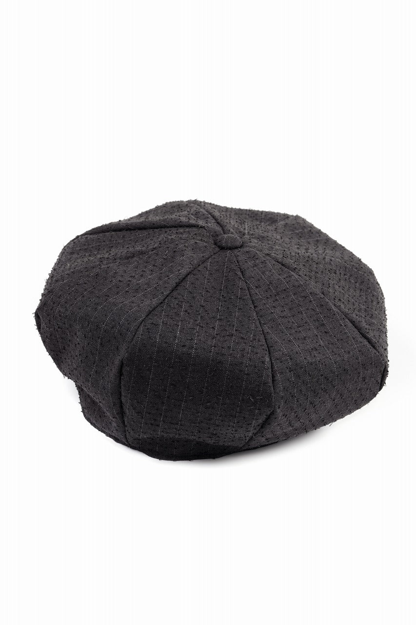 KLASICA OVER SIZED CLASSIC 8 PEICES BERET / FORK NEEDLE PUNCH SUPER 100's PENCIL STRIPE (IRON BROWN STRIPES)