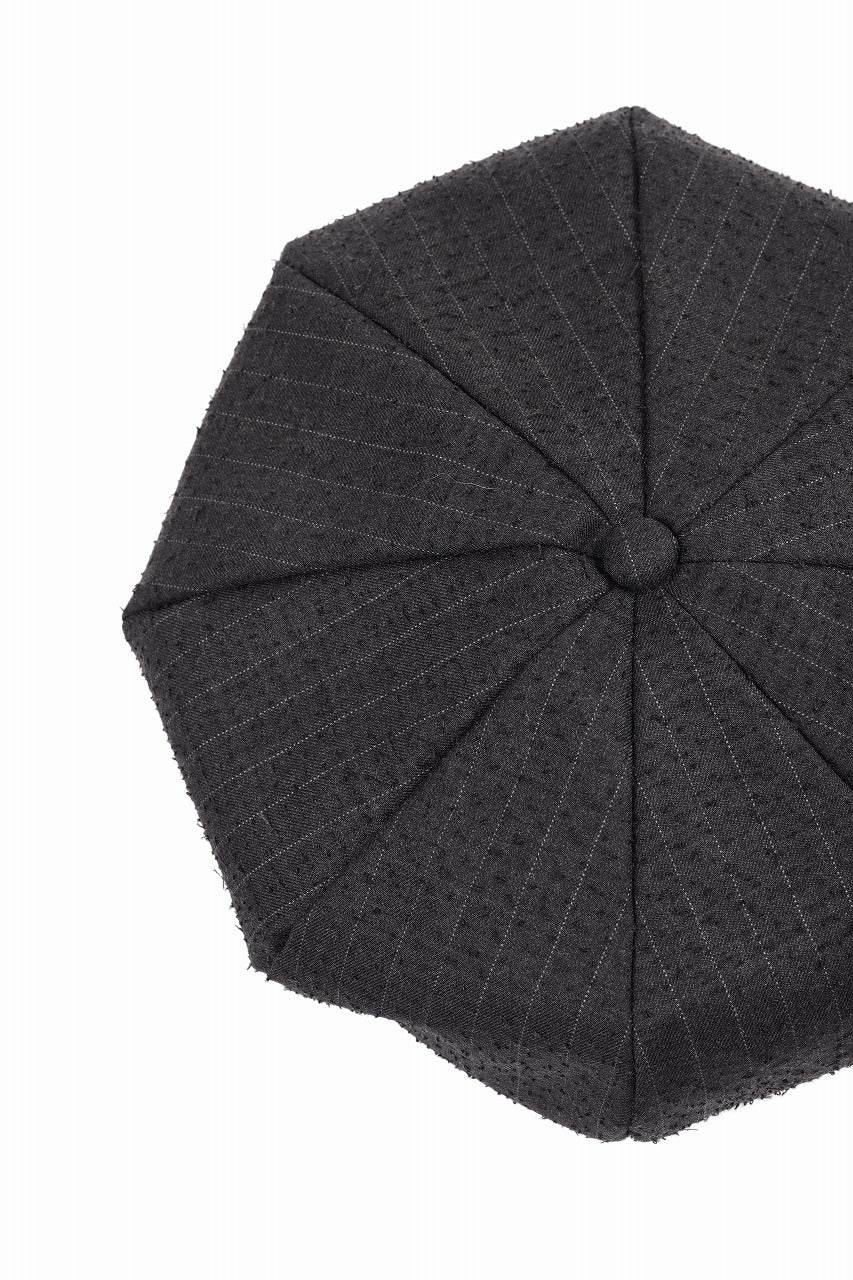 KLASICA OVER SIZED CLASSIC 8 PEICES BERET / FORK NEEDLE PUNCH SUPER 100's PENCIL STRIPE (IRON BROWN STRIPES)