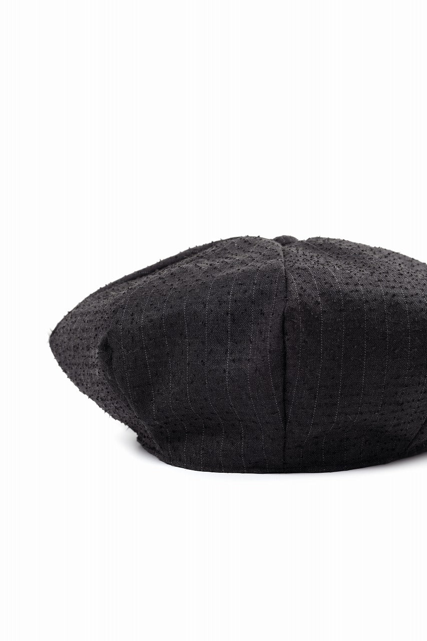 KLASICA OVER SIZED CLASSIC 8 PEICES BERET / FORK NEEDLE PUNCH SUPER 100's PENCIL STRIPE (IRON BROWN STRIPES)
