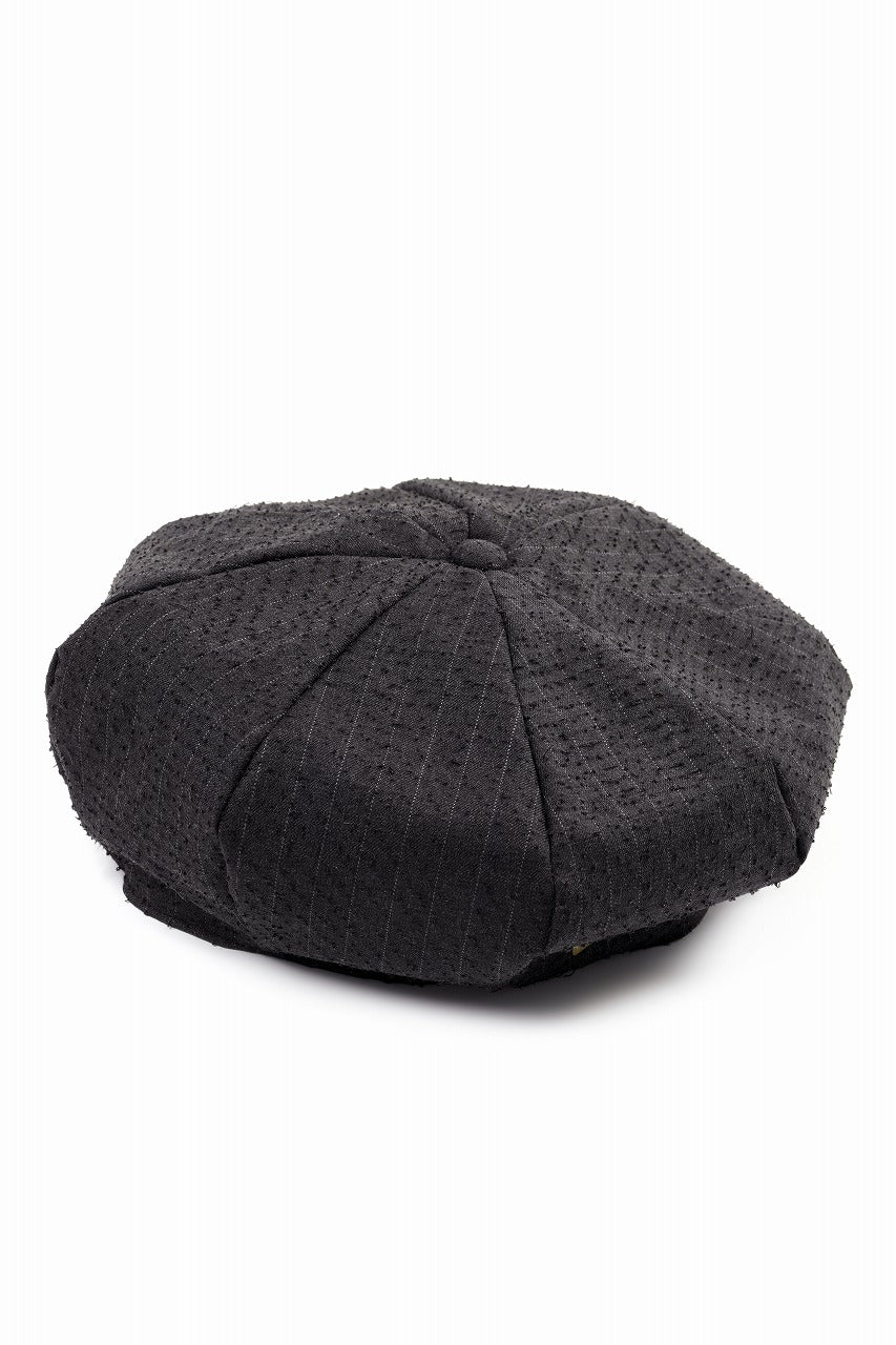 KLASICA OVER SIZED CLASSIC 8 PEICES BERET / FORK NEEDLE PUNCH SUPER 100's PENCIL STRIPE (IRON BROWN STRIPES)
