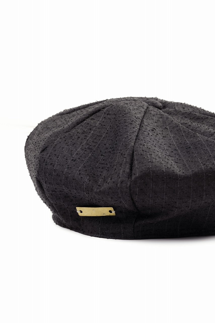 KLASICA OVER SIZED CLASSIC 8 PEICES BERET / FORK NEEDLE PUNCH SUPER 100's PENCIL STRIPE (IRON BROWN STRIPES)