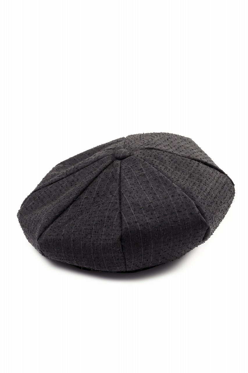 画像をギャラリービューアに読み込む, KLASICA OVER SIZED CLASSIC 8 PEICES BERET / FORK NEEDLE PUNCH SUPER 100&#39;s PENCIL STRIPE (IRON BROWN STRIPES)