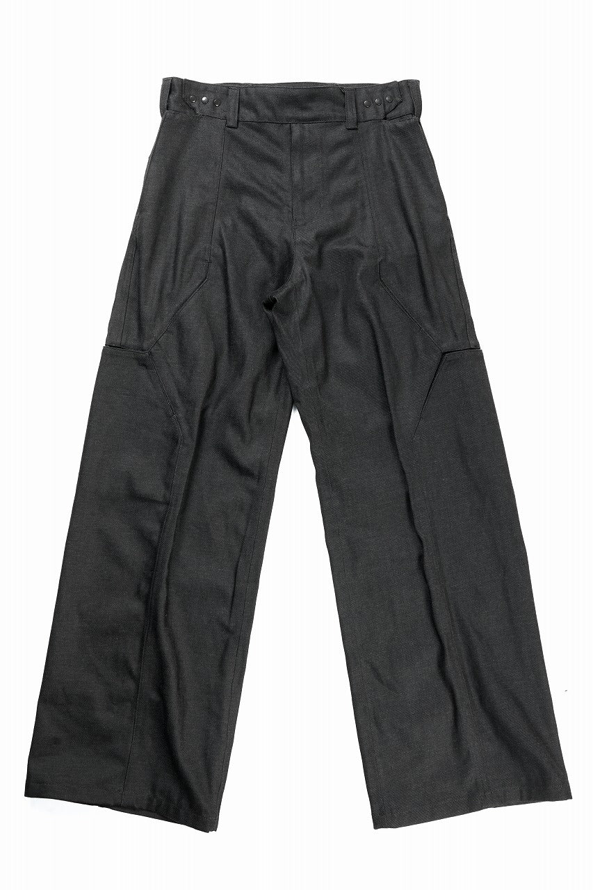 OPPOSE DUALITY 8POCKET PANEL WIDE DENIM TROUSERS (BLACK GREY)