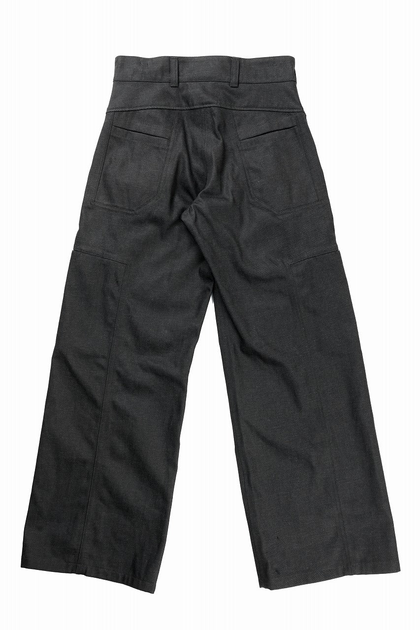 OPPOSE DUALITY 8POCKET PANEL WIDE DENIM TROUSERS (BLACK GREY)
